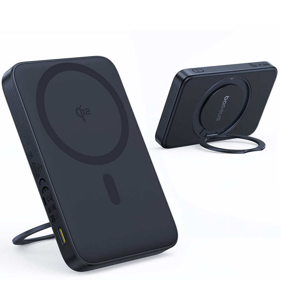 Baterie Externa Wireless Baseus PicoGo, 5000mAh, 20W, PD + FQI, 1 x QI - 1 x USB-C, Neagra P10076802123-00