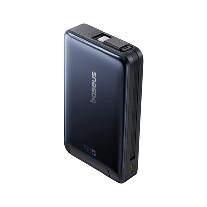 Baterie Externa Wireless Baseus Nomos, 10000mAh, 45W, PD + FQI, 1 x QI - 2 x USB-C, Neagra P10078800123-00
