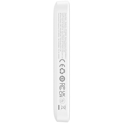 Baterie Externa Wireless Baseus Magnetic Mini, 6000mAh, 20W, PD + FQI, 1 x QI - 1 x USB-C, Alba