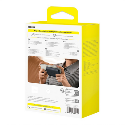 Baterie Externa Wireless Baseus EnerFill FM11 Ultra-Mini, 10000mAh, 22.5W, PD + FQI, 1 x QI - 1 x USB-C, Neagra P1008210E123-00
