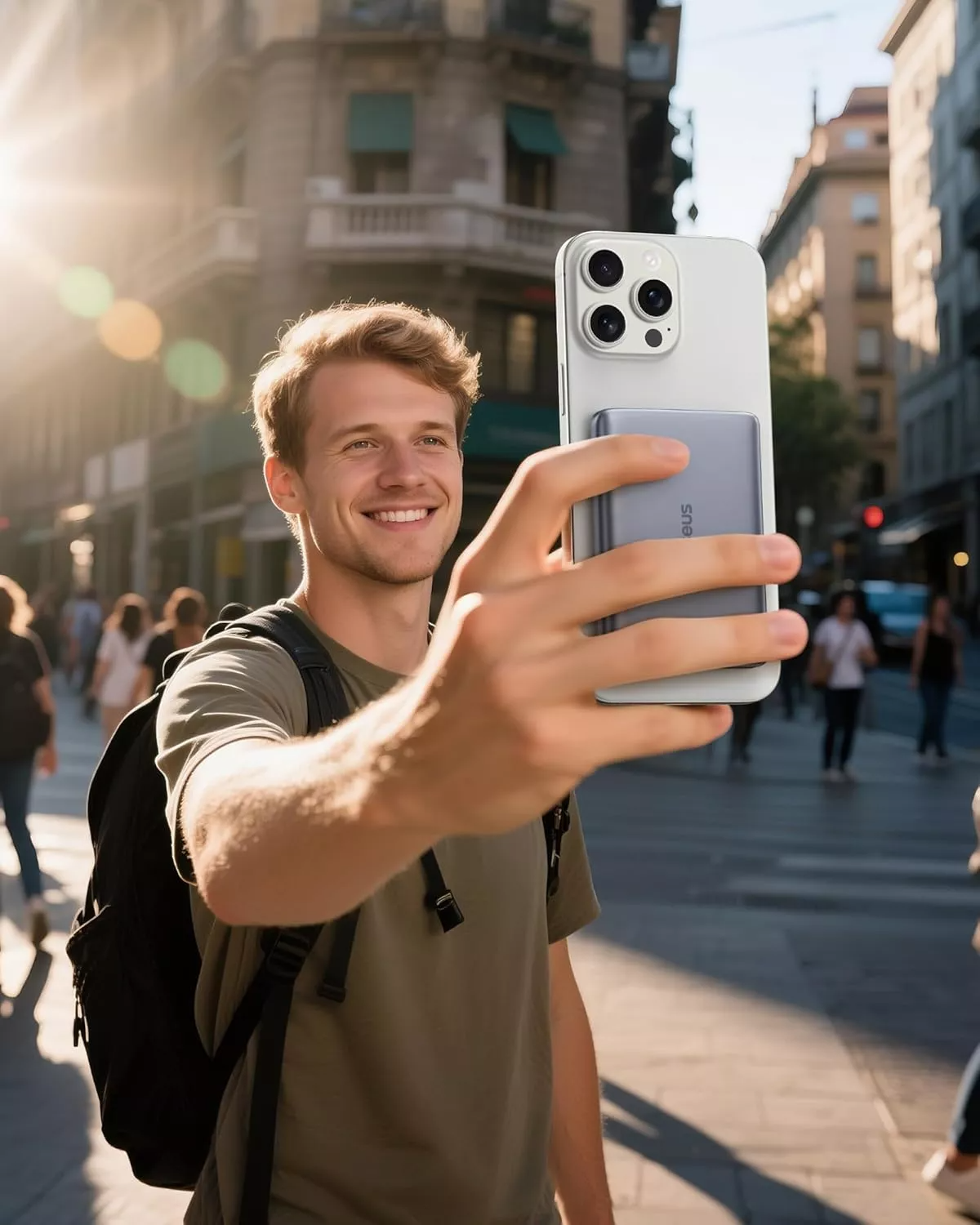 Baterie Externa Wireless Baseus PicoGo AM41, 10000mAh, 27W, PD + FQI, 1 x QI - 1 x USB-C, Gri E0027200