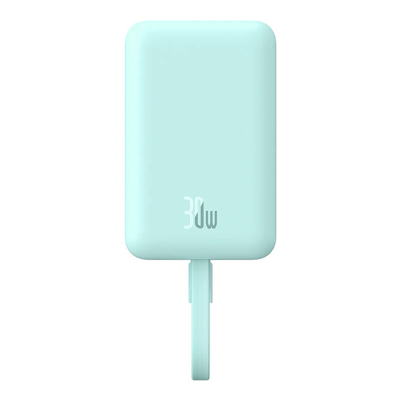 Baterie Externa Wireless Baseus Magnetic Mini, 10000mAh, 30W, PD + FQI, 1 x Lightning - 1 x QI - 1 x USB-C, Albastra P1002210B333-00