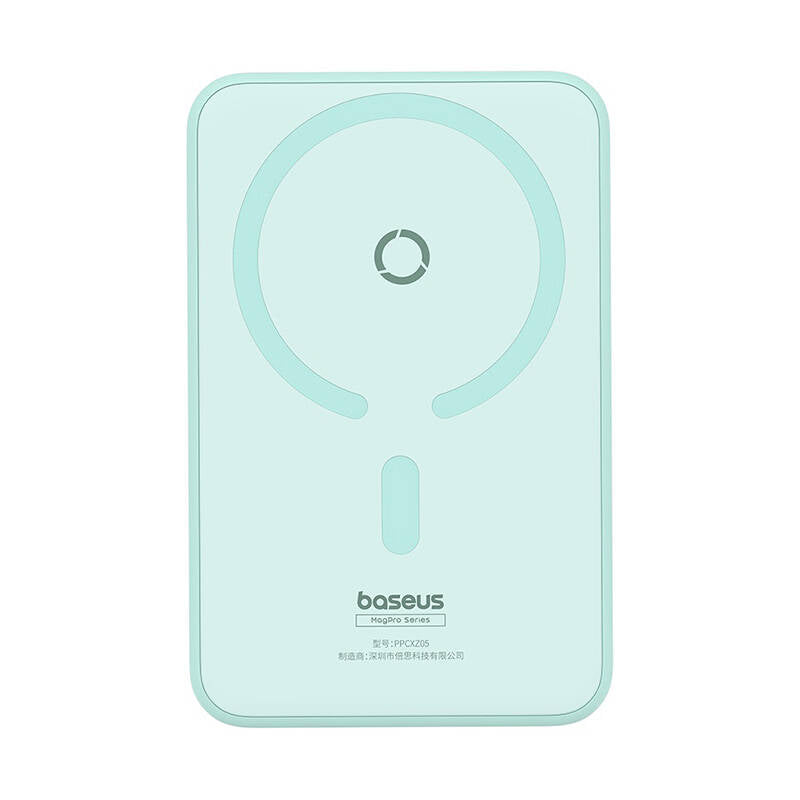Baterie Externa Wireless Baseus MagPro PPCXZ05, 5000mAh, 20W, PD + FQI, 1 x QI - 1 x USB-C, Verde P10064101333-00