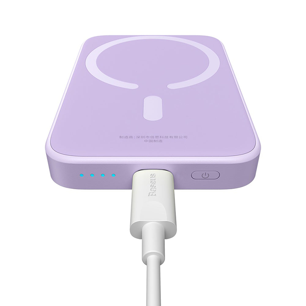 Baterie Externa Wireless Baseus Mini Air, 6000mAh, 20W, PD + FQI, 1 x QI - 1 x USB-C, Mov P10059002513-00