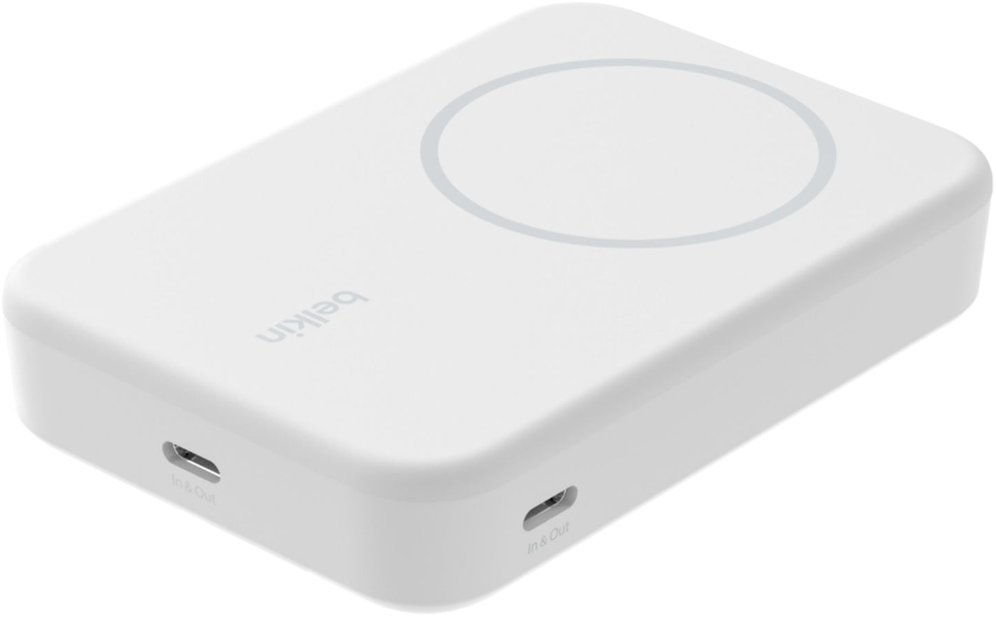 Baterie Externa Wireless Belkin BoostCharge Pro with Kickstand, 10000mAh, 15W, FQI, 1 x QI - 1 x USB-C, Alba BPD008btWH