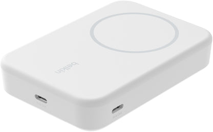 Baterie Externa Wireless Belkin BoostCharge Pro with Kickstand, 10000mAh, 15W, FQI, 1 x QI - 1 x USB-C, Alba BPD008btWH