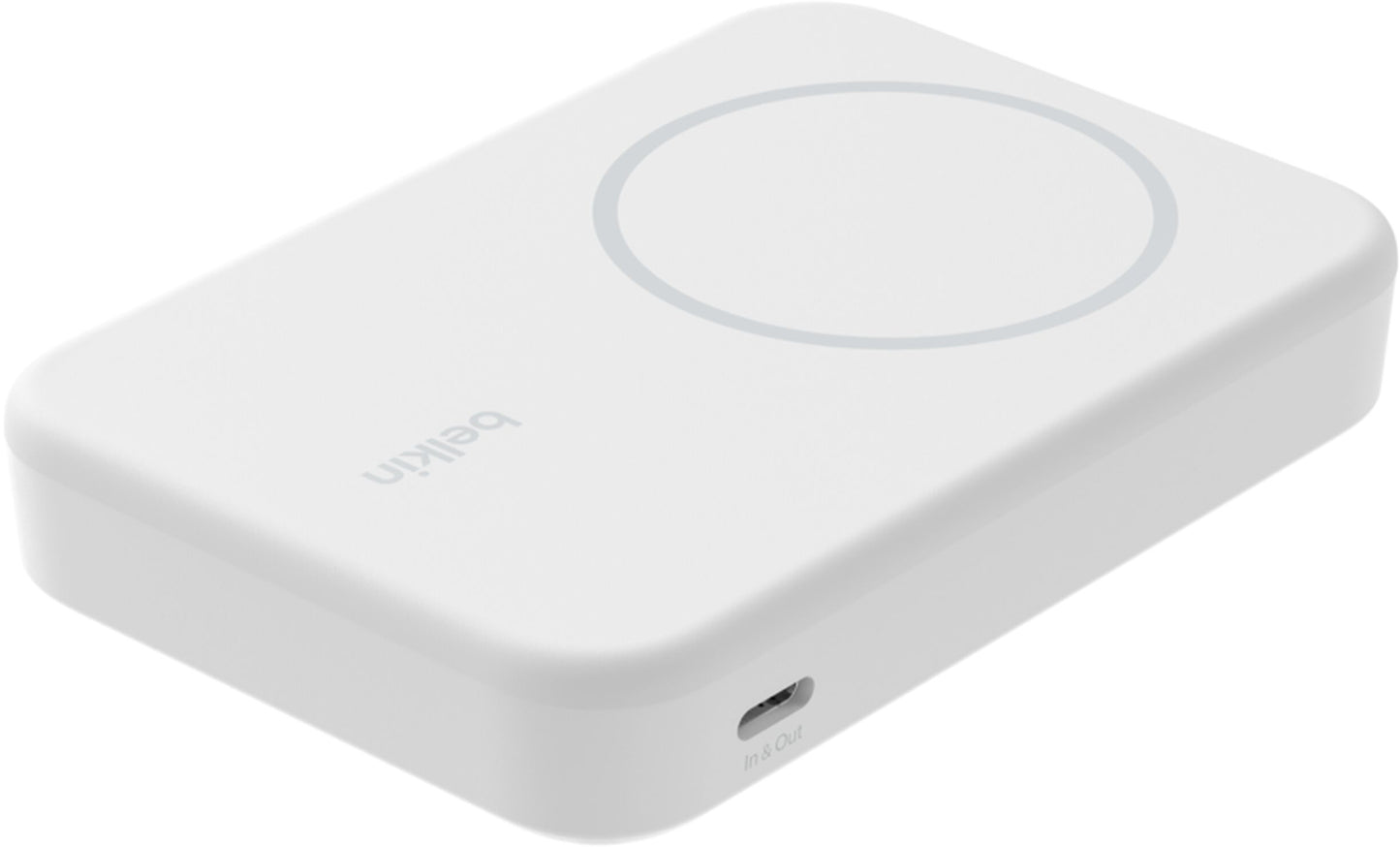 Baterie Externa Wireless Belkin BoostCharge Pro with Kickstand, 8000mAh, 15W, FQI, 1 x QI - 1 x USB-C, Alba BPD007btWH