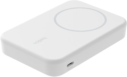 Baterie Externa Wireless Belkin BoostCharge Pro with Kickstand, 8000mAh, 15W, FQI, 1 x QI - 1 x USB-C, Alba BPD007btWH