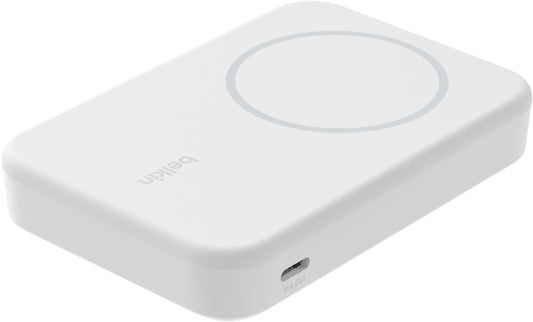 Baterie Externa Wireless Belkin BoostCharge Pro with Kickstand, 8000mAh, 15W, FQI, 1 x QI - 1 x USB-C, Alba BPD007btWH