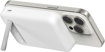 Baterie Externa Wireless Belkin BoostCharge Pro with Kickstand, 8000mAh, 15W, FQI, 1 x QI - 1 x USB-C, Alba BPD007btWH