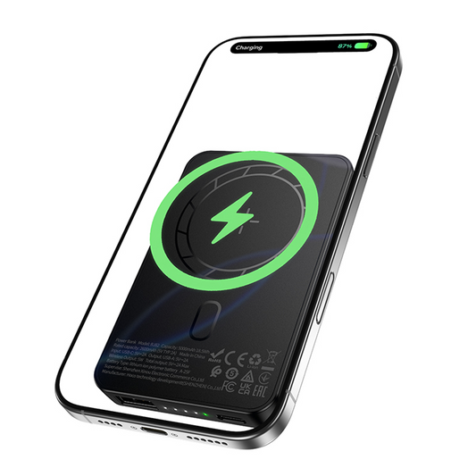 Baterie Externa Wireless Borofone BJ82 Dawn, 5000mAh, 10W, 1 x QI - 1 x USB-A, Neagra