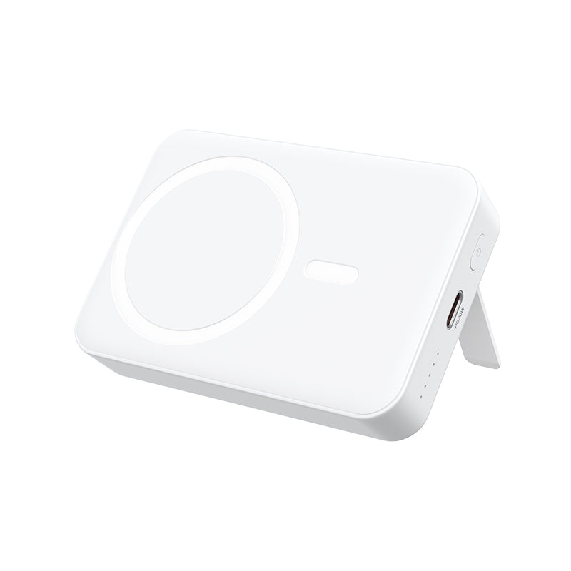 Baterie Externa Wireless BWOO BO-P59, 10000mAh, 20W, PD + QI, 1 x QI - 1 x USB-C, Alba