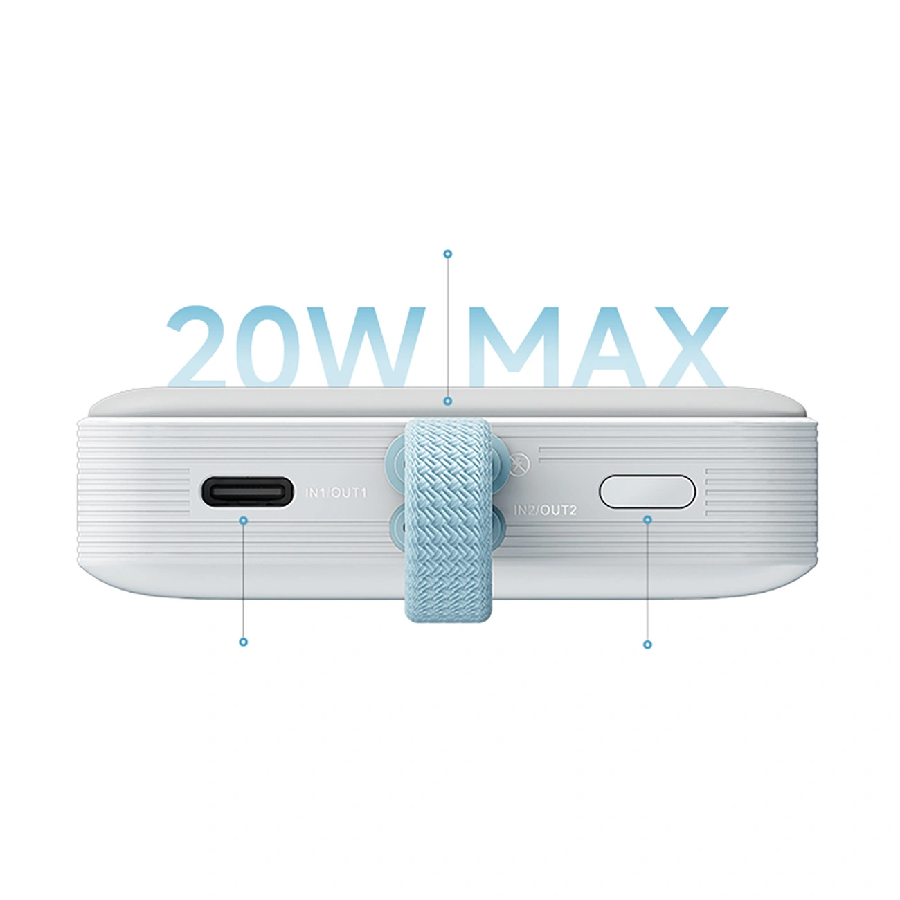 Baterie Externa Wireless Cuktech CP132ML, 10000mAh, 22.5W, PD + QI, 2 x USB-C, Alba