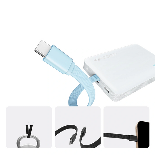 Baterie Externa Wireless Cuktech CP132ML, 10000mAh, 22.5W, PD + QI, 2 x USB-C, Alba