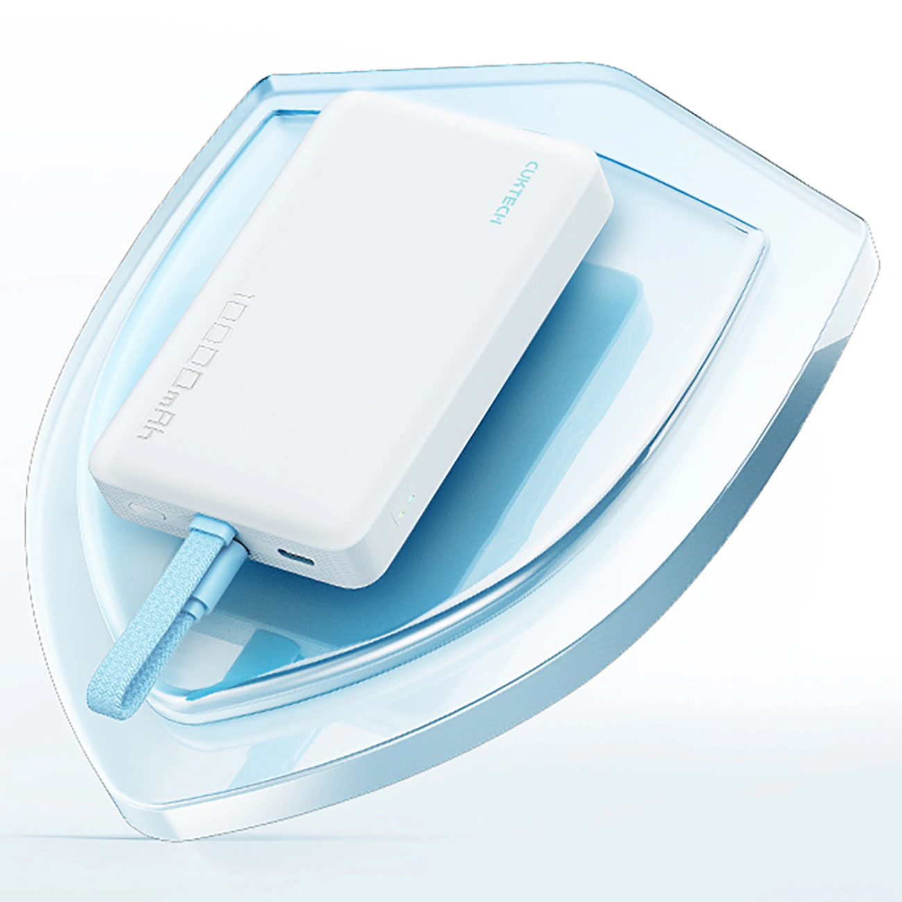 Baterie Externa Wireless Cuktech CP132ML, 10000mAh, 22.5W, PD + QI, 2 x USB-C, Alba