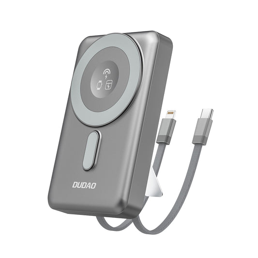 Baterie Externa Wireless Dudao K29, 10000mAh, 20W, PD + FQI, 1 x Lightning - 1 x QI - 1 x USB-C, Gri