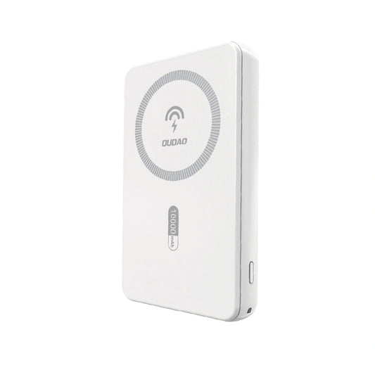 Baterie Externa Wireless Dudao K14S, 5000mAh, 20W, QC + PD + FQI, 1 x QI - 1 x USB-A - 1 x USB-C, Alba