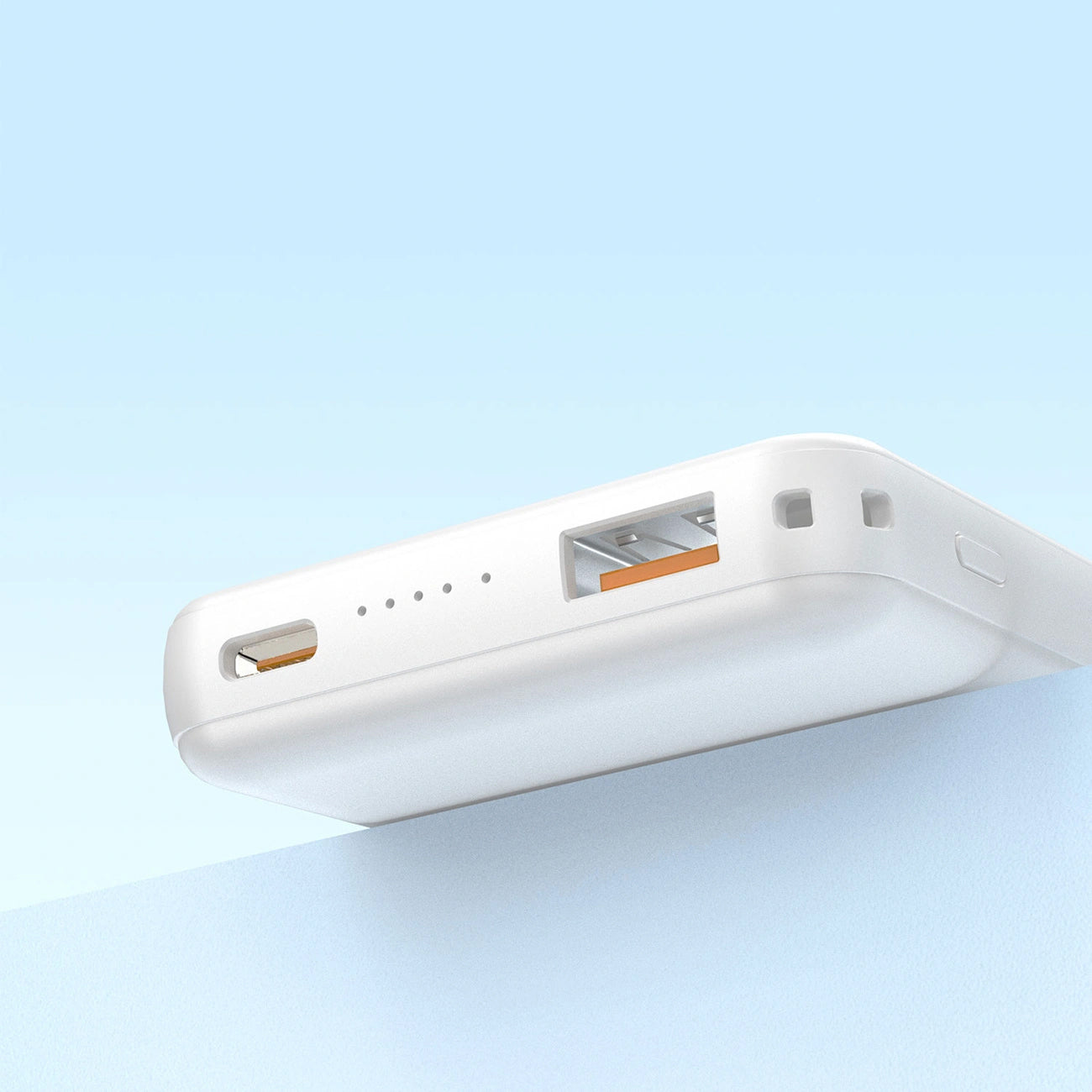 Baterie Externa Wireless Dudao K14S, 5000mAh, 20W, QC + PD + FQI, 1 x QI - 1 x USB-A - 1 x USB-C, Alba