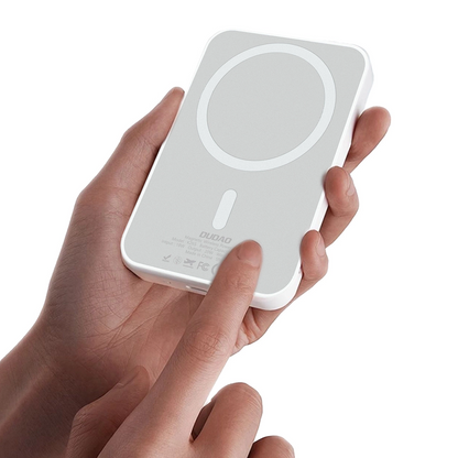 Baterie Externa Wireless Dudao K26s, 5000mAh, 20W, PD + FQI, 1 x QI - 1 x USB-C, Alba