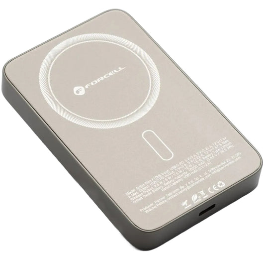 Baterie Externa Wireless Forcell F10K8, 10000mAh, 15W, PD + FQI, 1 x QI - 1 x USB-C, Aurie