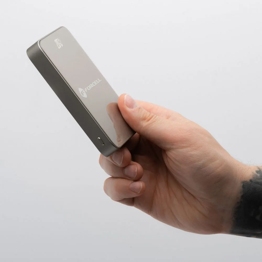 Baterie Externa Wireless Forcell F5K8, 5000mAh, 15W, PD + FQI, 1 x QI - 1 x USB-C, Aurie