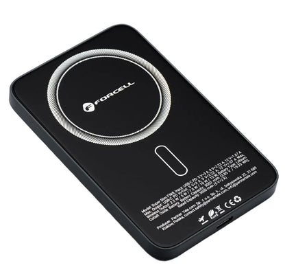 Baterie Externa Wireless Forcell F5K8, 5000mAh, 15W, PD + FQI, 1 x QI - 1 x USB-C, Neagra