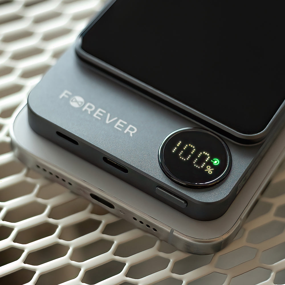 Baterie Externa Wireless Forever MATB-200, 5000mAh, 20W, PD + FQI, 1 x QI - 1 x USB-C, Neagra