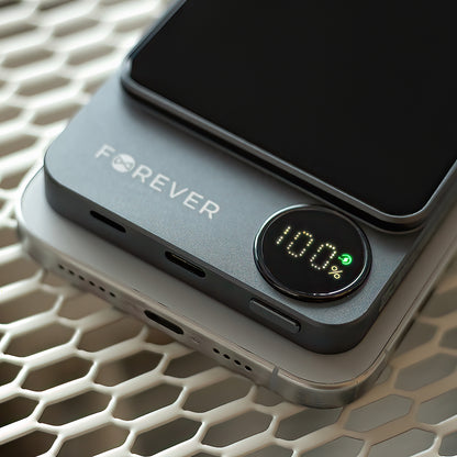 Baterie Externa Wireless Forever MATB-200, 5000mAh, 20W, PD + FQI, 1 x QI - 1 x USB-C, Neagra
