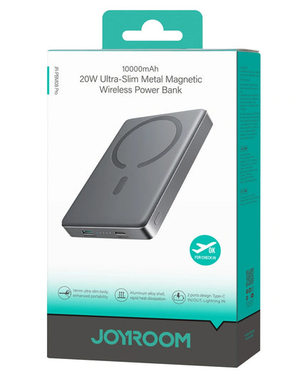Baterie Externa Wireless Joyroom JR-PBM08 Pro, 10000mAh, 22.5W, PD + FQI, 1 x QI - 2 x USB-C, Gri
