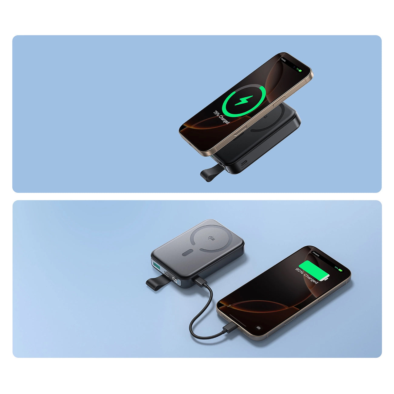 Baterie Externa Wireless Joyroom JR-PBM11, 10000mAh, 22.5W, QC + PD + FQI, 1 x QI - 1 x USB-A - 1 x USB-C, Neagra