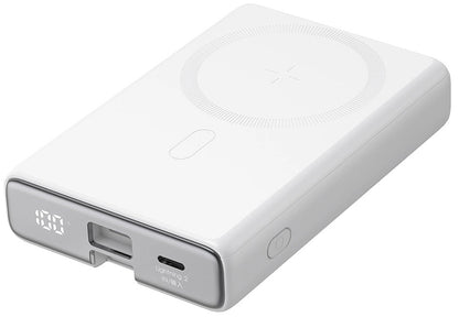 Baterie Externa Wireless Joyroom JR-PBM01, 10000mAh, 20W, QC + PD + FQI, 1 x Lightning - 1 x QI - 1 x USB-C, Alba