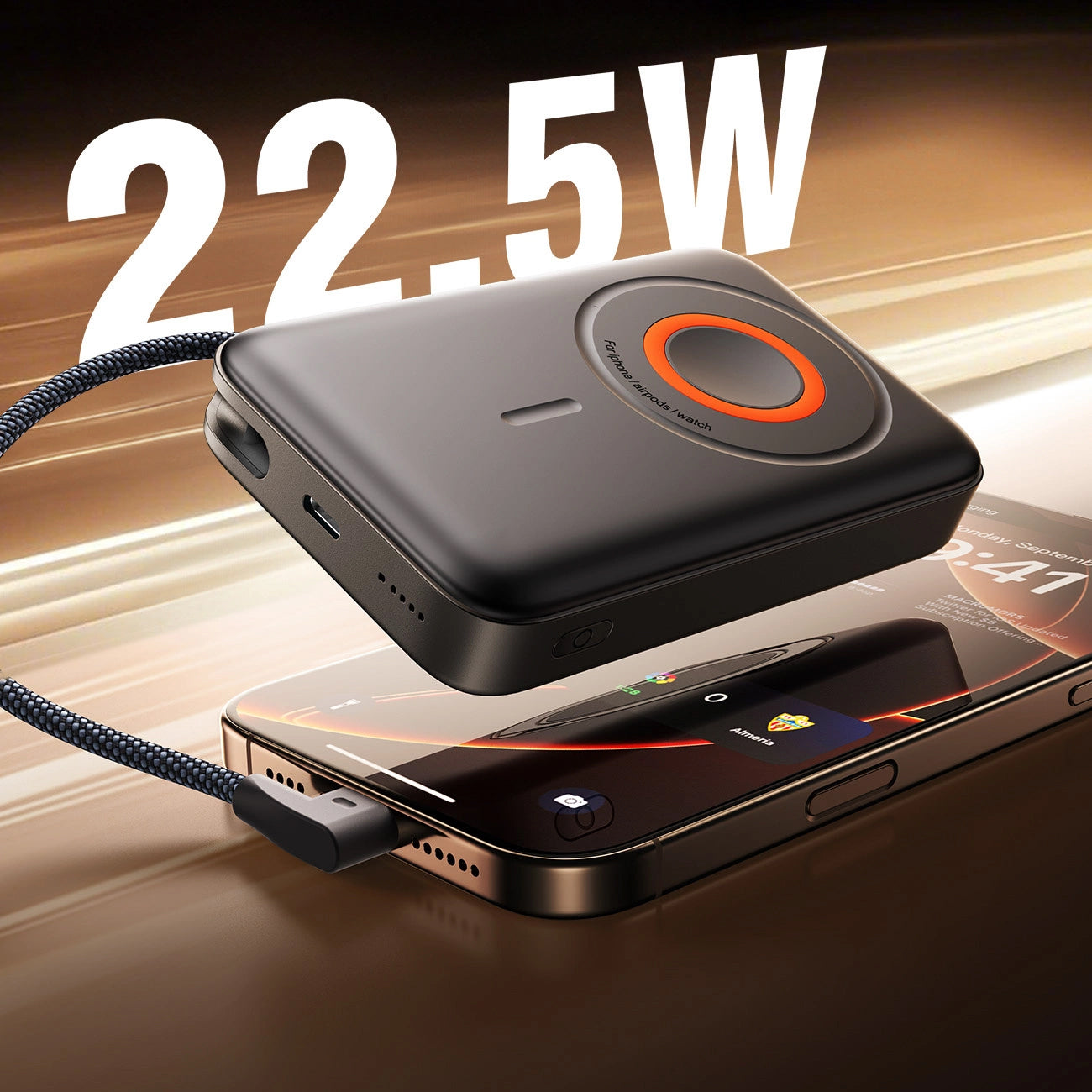 Baterie Externa Wireless Joyroom JR-PBM02, 10000mAh, 22.5W, PD + FQI, 1 x QI - 2 x USB-C, Neagra