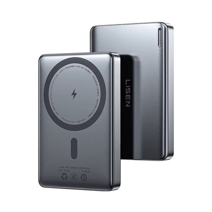 Baterie Externa Wireless Lisen L601 Pro, 10000mAh, 27W, PD + FQI, 1 x QI - 1 x USB-C, Gri YL0325100009