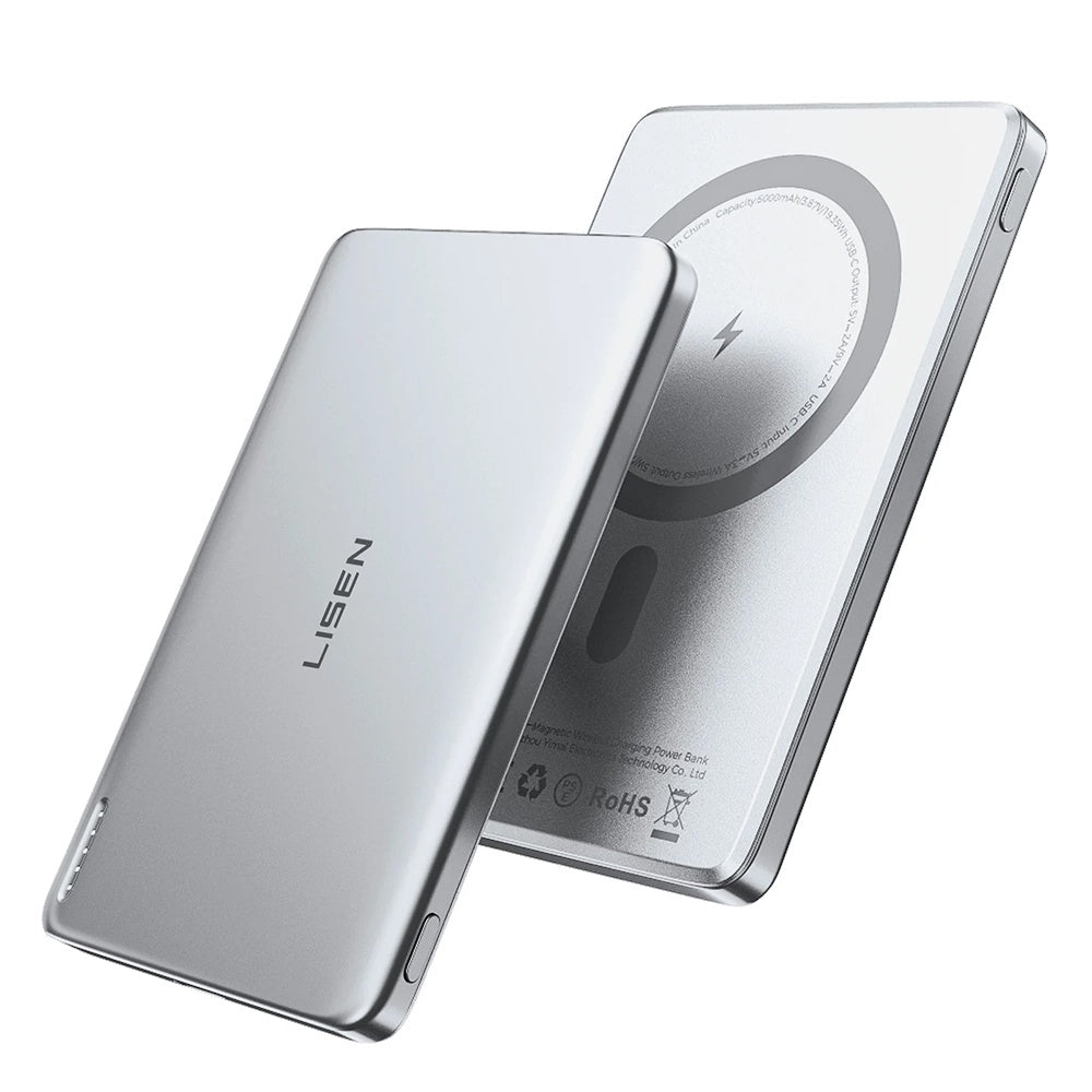 Baterie Externa Wireless Lisen L601 Pro, 5000mAh, 22.5W, PD + FQI, 1 x QI - 1 x USB-C, Gri YL0325090011