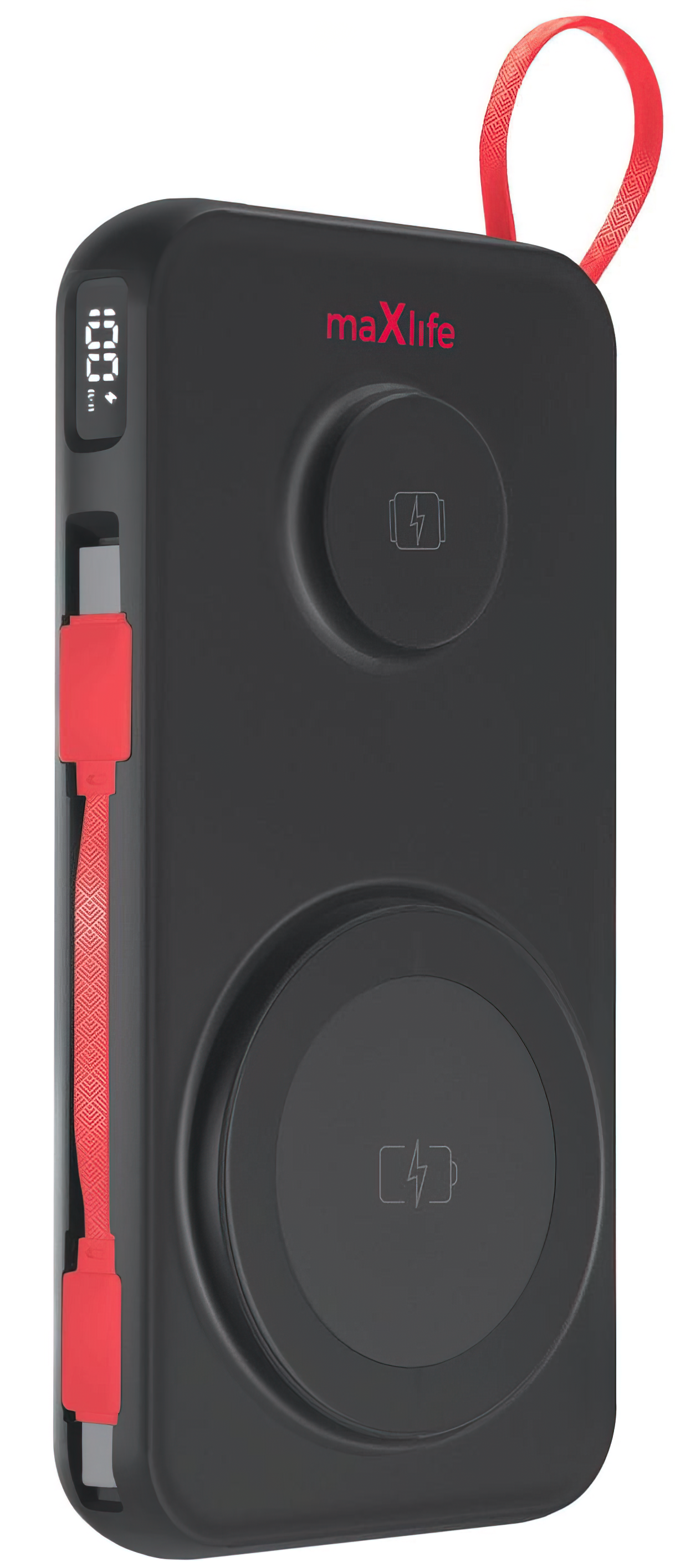 Baterie Externa Wireless MaXlife MXPB-08, 10000mAh, 22.5W, QC + PD + FQI + QI, 1 x USB-A - 1 x USB-C - 2 x QI, Neagra