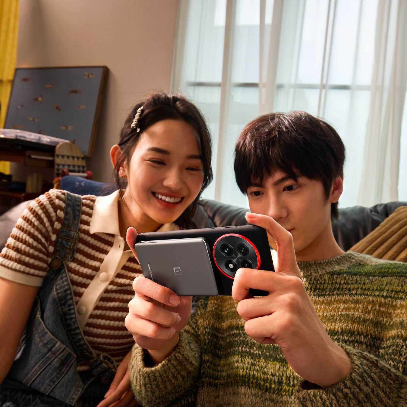 Baterie Externa Wireless OnePlus Slim Magnetic, 5000mAh, 10W, FQI, 1 x USB-C, Gri