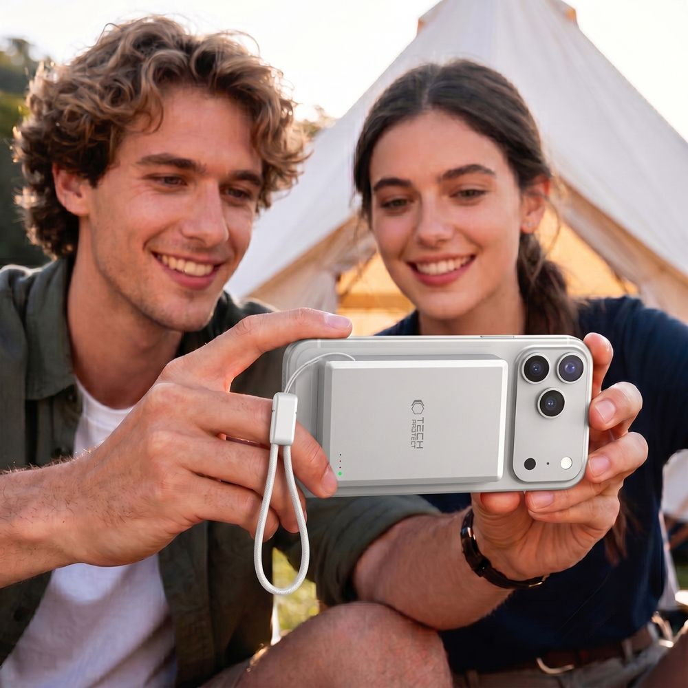 Baterie Externa Wireless Tech-Protect PB40 LifeMag, 10000mAh, 25W, PD + FQI, 1 x QI - 1 x USB-C, Argintie
