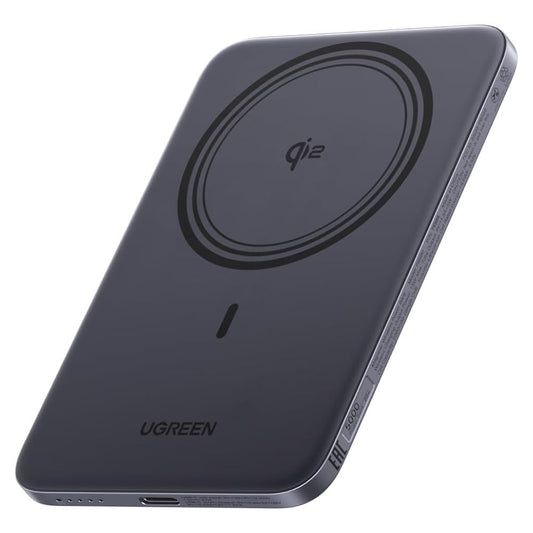 Baterie Externa Wireless UGREEN PB580 (75984B), 5000mAh, 20W, PD + FQI, 1 x QI - 1 x USB-C, Gri