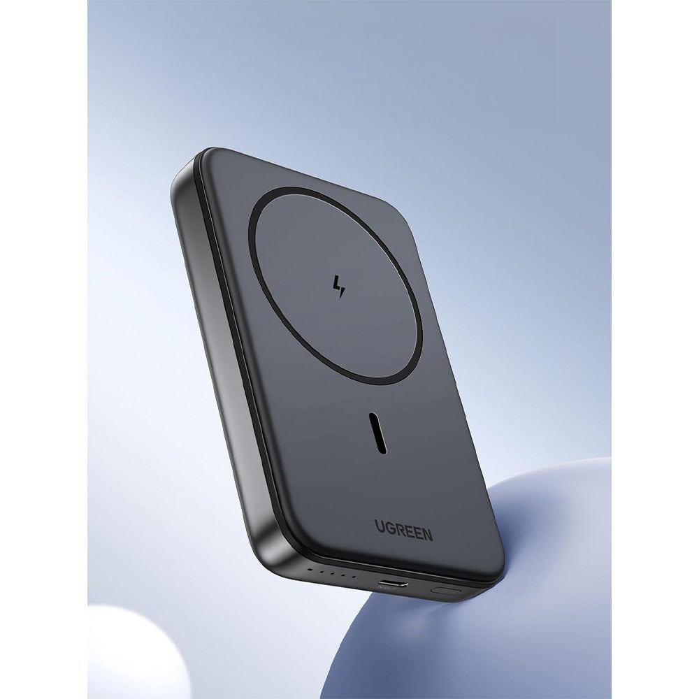 Baterie Externa Wireless UGREEN PB561, 10000mAh, 20W, PD + FQI, 1 x QI - 1 x USB-C, Neagra