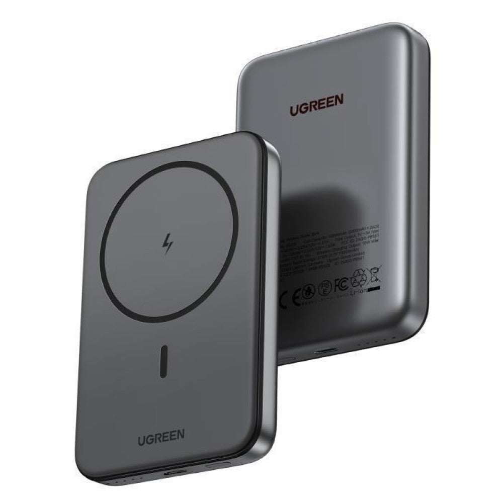 Baterie Externa Wireless UGREEN PB561, 10000mAh, 20W, PD + FQI, 1 x QI - 1 x USB-C, Neagra
