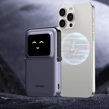 Baterie Externa Wireless UGREEN PB571 Uno, 5000mAh, 20W, PD + FQI, 1 x QI - 1 x USB-C, Mov