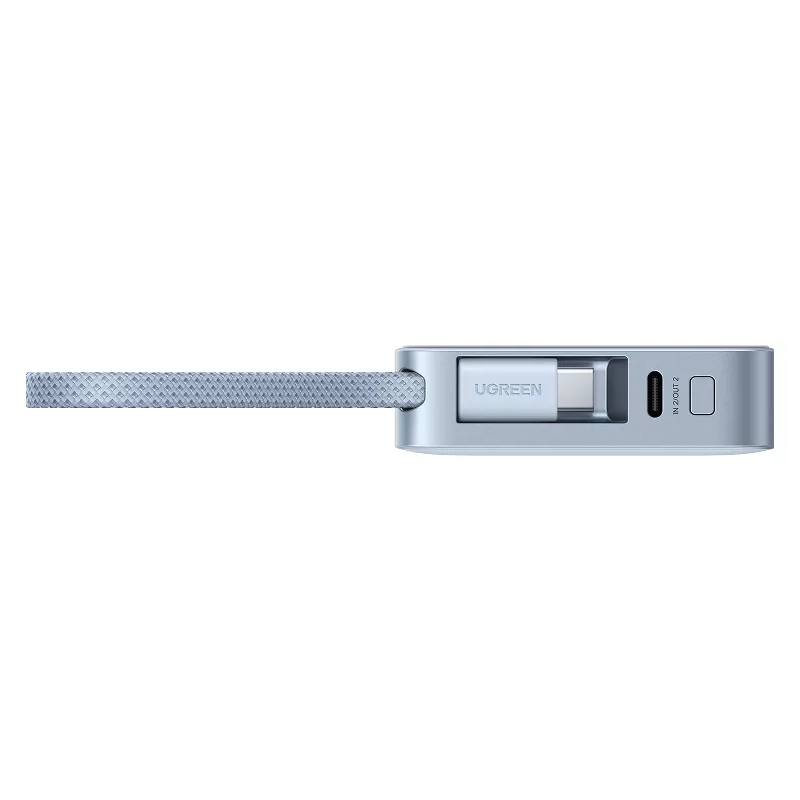 Baterie Externa Wireless UGREEN MagFlow PB773, 10000mAh, 25W, PD + FQI, 1 x QI - 2 x USB-C, Albastra