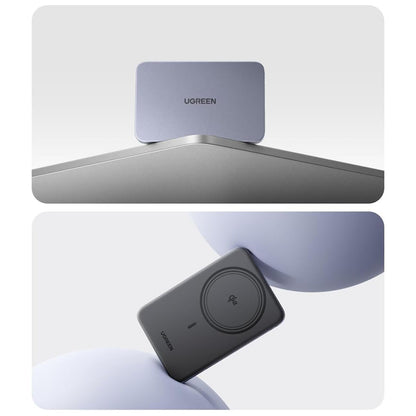 Baterie Externa Wireless UGREEN PB580 (75984B), 5000mAh, 15W, PD + FQI, 1 x QI - 1 x USB-C, Gri