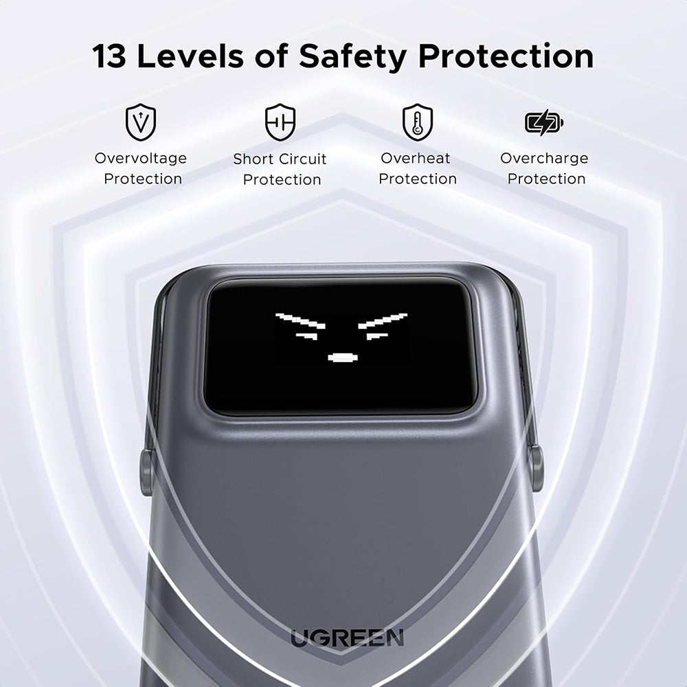 Baterie Externa Wireless UGREEN PB764 Uno, 10000mAh, 20W, PD + FQI, 1 x QI - 1 x USB-C, Gri