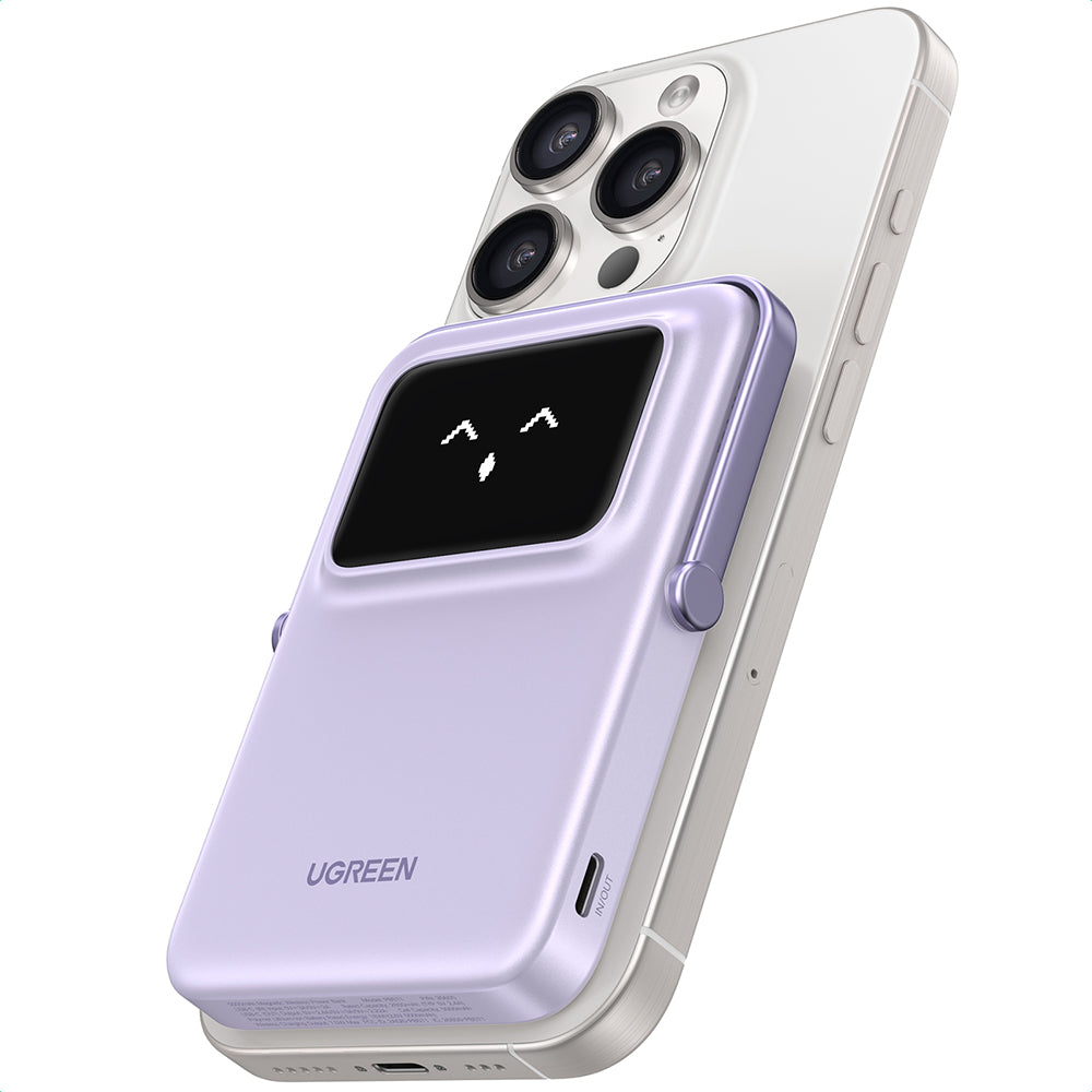 Baterie Externa Wireless UGREEN PB571 Uno, 5000mAh, 20W, PD + FQI, 1 x QI - 1 x USB-C, Mov