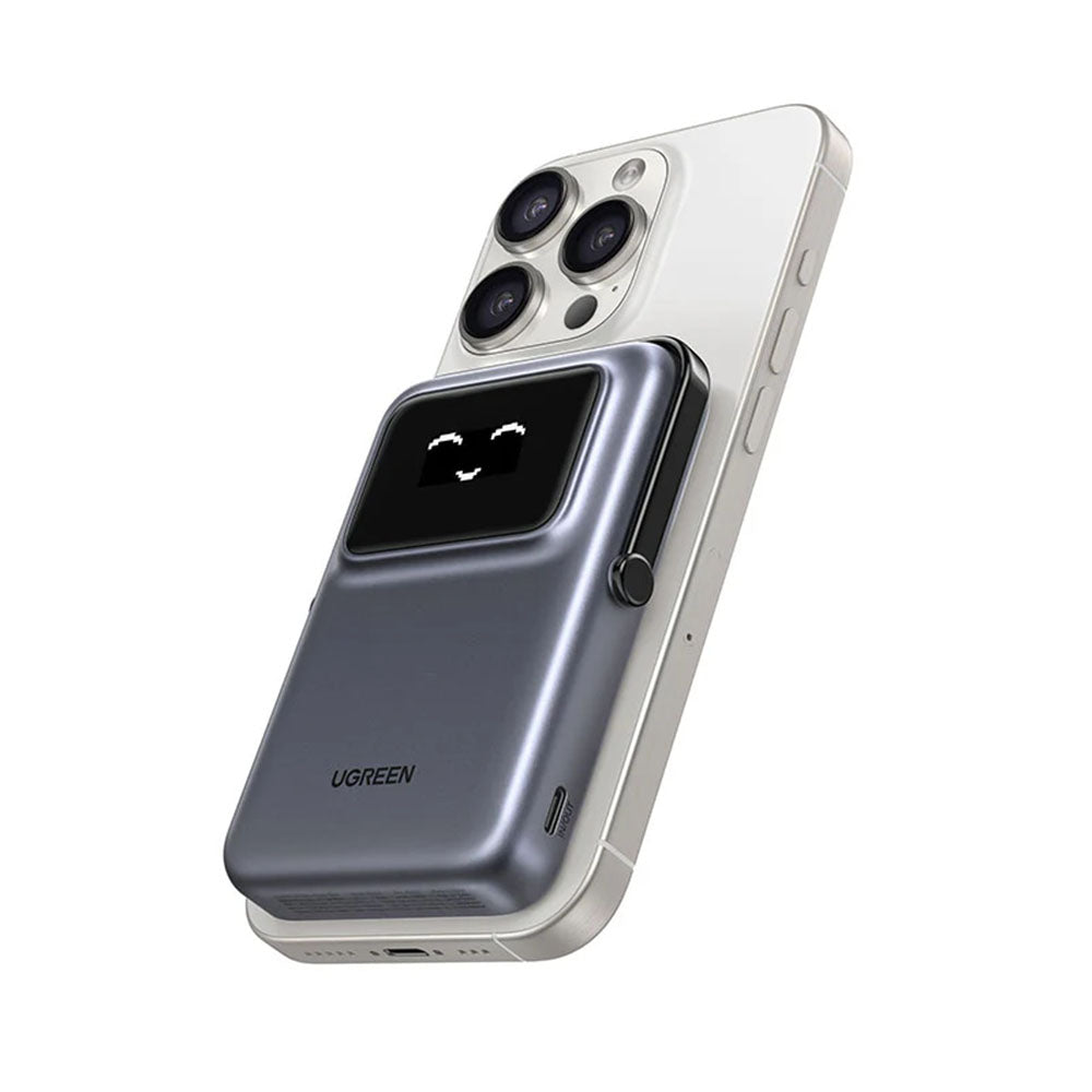 Baterie Externa Wireless UGREEN PB764 Uno, 10000mAh, 20W, PD + FQI, 1 x QI - 1 x USB-C, Gri