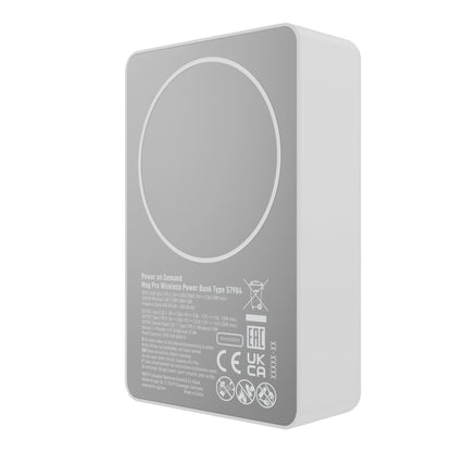 Baterie Externa Wireless Varta Mag Pro, 10000mAh, 20W, 1 x QI - 2 x USB-C, Alba