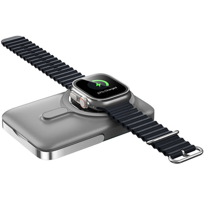 Baterie Externa Wireless WiWu Wi-P018, 10000mAh, 20W, PD + FQI, 1 x QI - 1 x USB-C, Gri