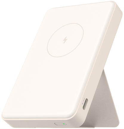 Baterie Externa Wireless Xiaomi Mi Magnetic, 6000mAh, 15W, PD + FQI, 1 x QI - 1 x USB-C, Bej BHR9074GL