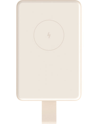 Baterie Externa Wireless Xiaomi Mi Magnetic, 6000mAh, 15W, PD + FQI, 1 x QI - 1 x USB-C, Bej BHR9074GL